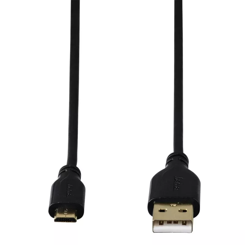 Hama 0.75m, USB2.0-A/USB2.0 Micro-B USB kabelis USB A Micro-USB B Melns