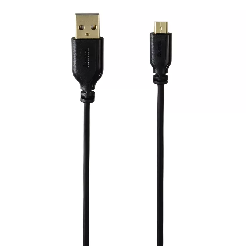 Hama 0.75m, USB2.0-A/USB2.0 Micro-B USB kabelis USB A Micro-USB B Melns