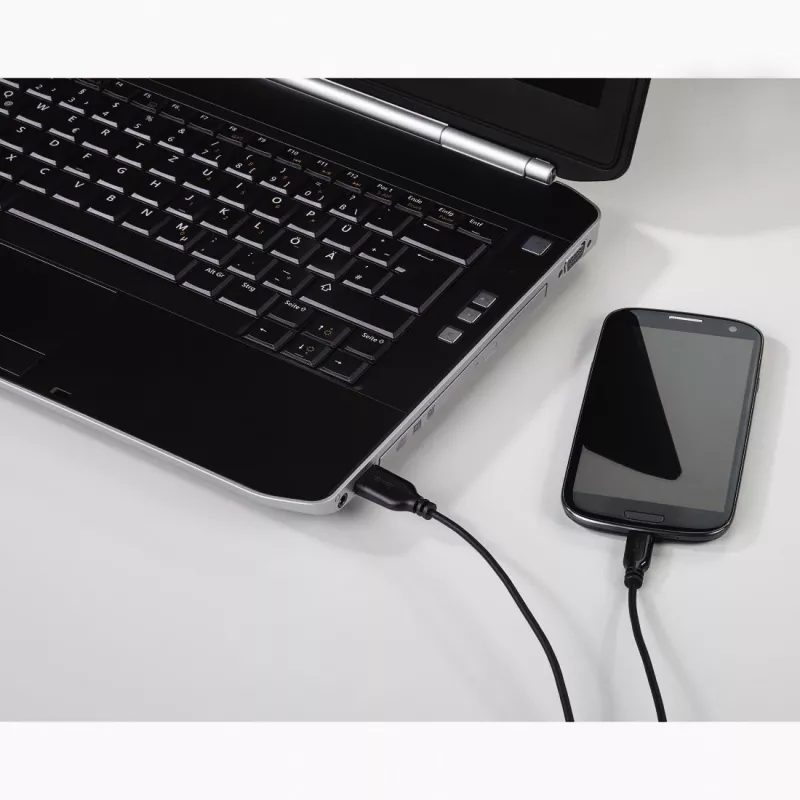 Hama 0.75m, USB2.0-A/USB2.0 Micro-B USB kabelis USB A Micro-USB B Melns