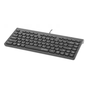 Manhattan plāns vadu USB mini tastatūra, 12 multivides/funkciju taustiņi, iebūvēts 1,5 m USB-A kabelis, kompakts, zema profila formāts, personālajam datoram un klēpjdatoram, melna