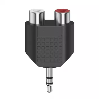 Hama 00205187 Kabeļa savienotāja pārveidotājs 3,5 mm uz 2 x RCA melns sudrabains