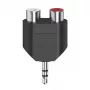 Hama 00205187 Kabeļa savienotāja pārveidotājs 3,5 mm uz 2 x RCA melns sudrabains