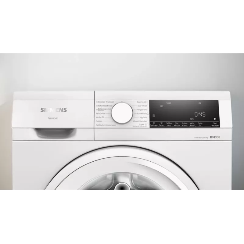 Siemens iQ300 WN34A141 veļas mazgājamā mašīna ar žāvētāju Brīvstāvoša Ielādēšana no priekšas Balts
