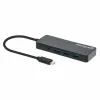 Manhattan USB-C dokstacija/cents, pieslēgvietas (x7): USB-A (x7), 5 Gbps (USB 3.2 Gen1 jeb USB 3.0), nav nepieciešams ārējs barošanas avots, universāls visām ierīcēm, kabelis 15 cm, SuperSpeed USB, melns, trīs gadu garantija