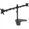 Manhattan Dual Desk Mount for TV & Monitors (Full Motion), statīva komplekts, Ekrāniem: 10-27 collas, VESA saderība: 75x75 un 100x100 mm - pārbaudiet četru montāžas caurumu izmērus ekrāna aizmugurē, lai nodrošinātu atbilstību, Maks. 8 kg (katram), Melns, Kronšteins