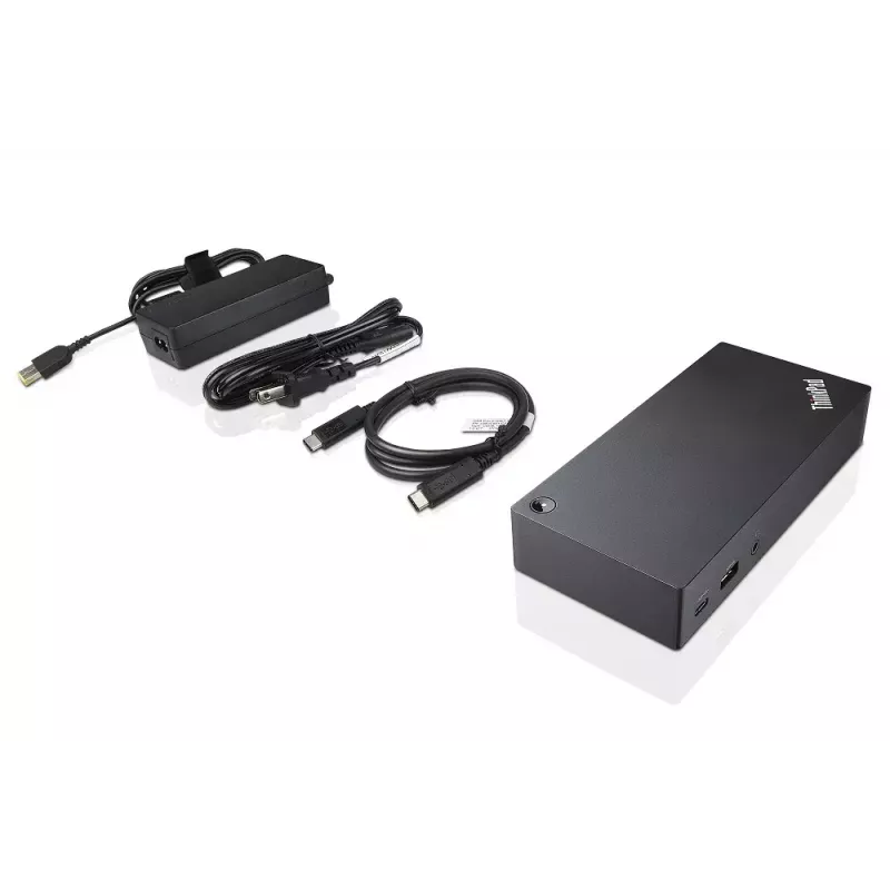 Lenovo 40A90090EU klēpjdatora dokstacija/porta pavairotājs ar vadu USB 3.2 Gen 1 (3.1 Gen 1) Type-C, melna