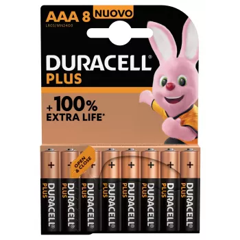 Duracell Plus 100 AAA vienreizējās baterijas, sārmaina