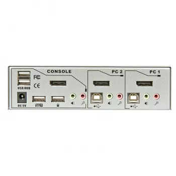 Lindy 2 Port KVM Switch Pro USB 2.0, DisplayPort 1.2 ar TTU