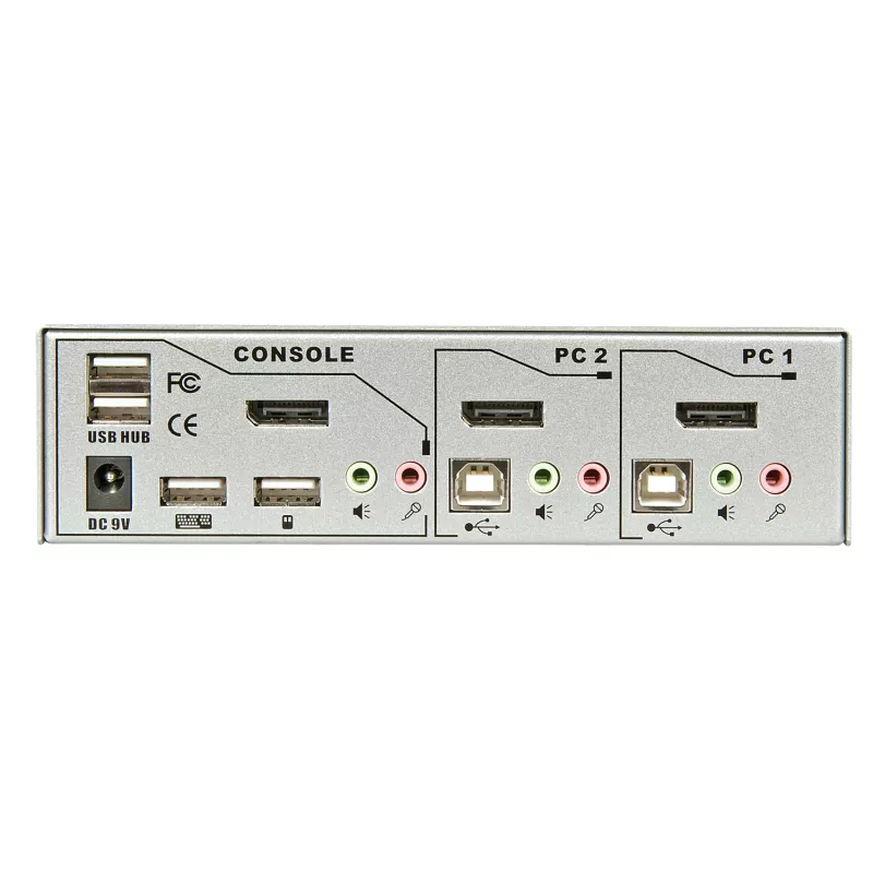 Lindy 2 Port KVM Switch Pro USB 2.0, DisplayPort 1.2 ar TTU