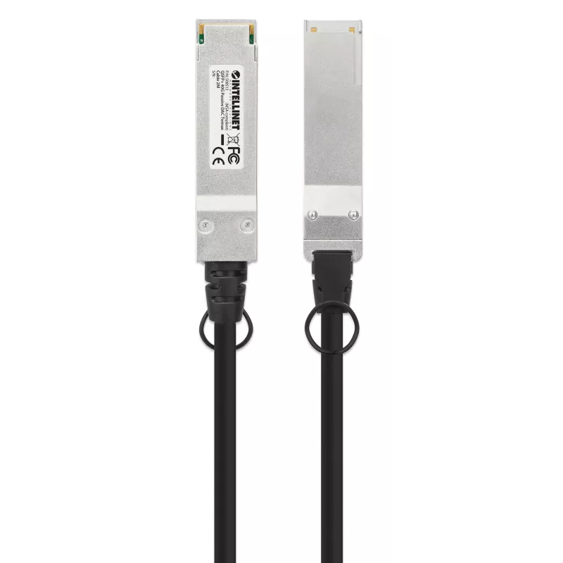 Intellinet 2m 40G QSFP+ pasīvais tiešas pievienošanas vara Twinax kabelis 30AWG MSA QSFP-H40G-CU2M saderīgs