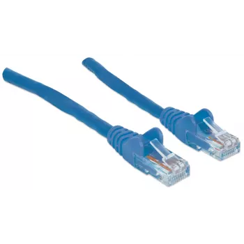 Intellinet tīkla komutācijas kabelis, Cat6A, 7,5 m, zils, varš, S/FTP, LSOH / LSZH, PVC, RJ45, apzeltīti kontakti, bez aizķeršanās, ar aizsarguzmavu, mūža garantija