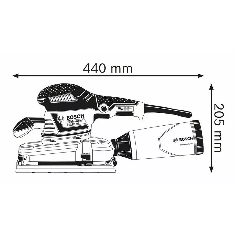 Bosch 0 601 292 901 pārnēsājams slīpmašīna Orbitālā slīpmašīna 11000 RPM 22000 OPM