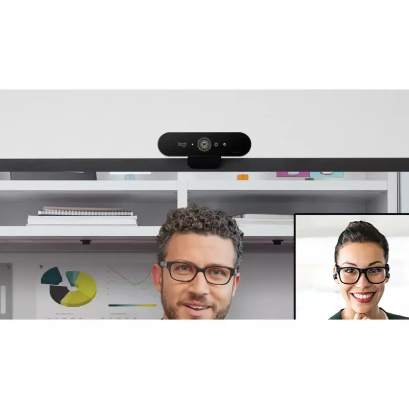 Logitech 4K Pro tīmekļa kamera 4096 x 2160 melna ar trokšņu slāpējošiem mikrofoniem
