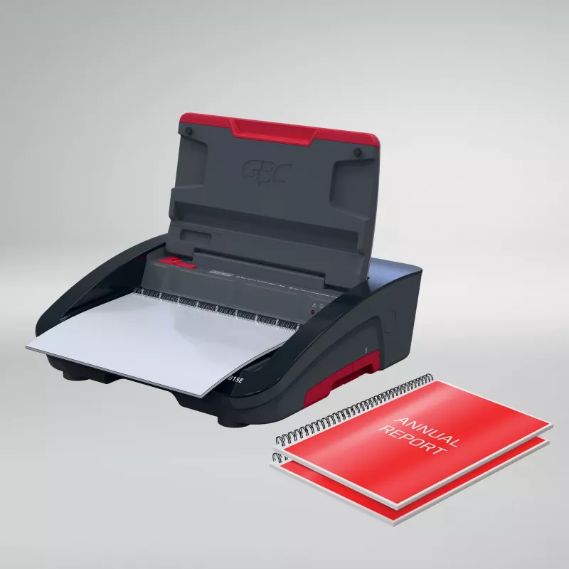 GBC WireBind® WB15E elektriskā iesiešanas iekārta, stiepļu iesiešanas iekārta, elektriska, 125 lapas, melna, sarkana