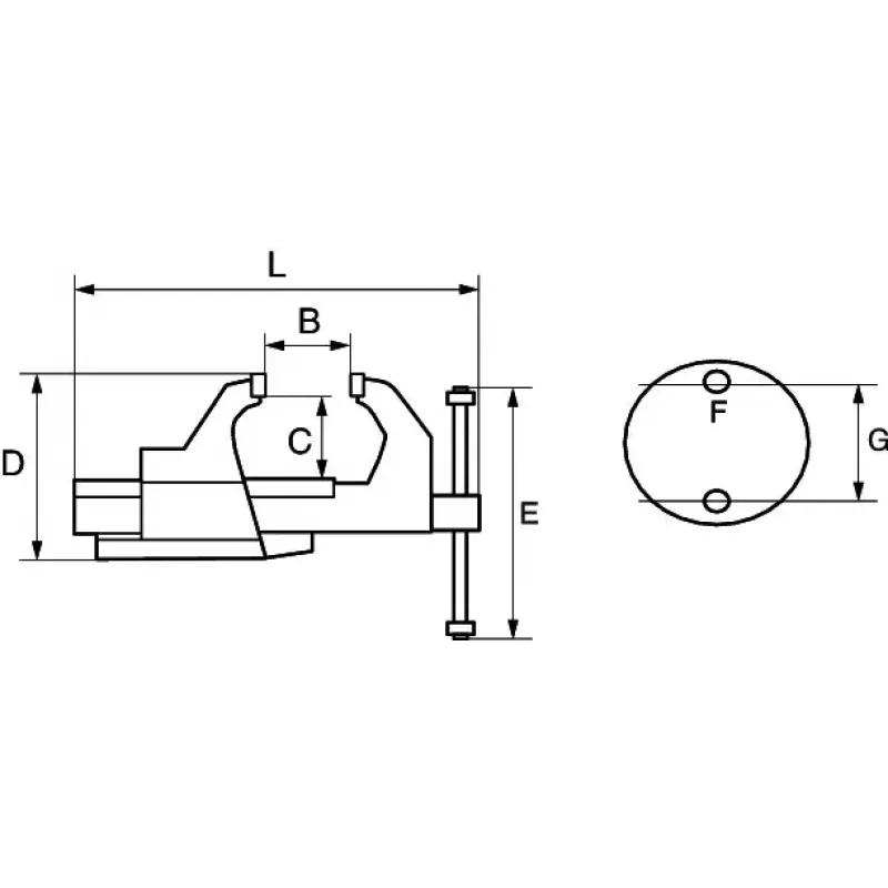 Stenda skrūvspīles Bahco 834V-6 Svars 19 kg