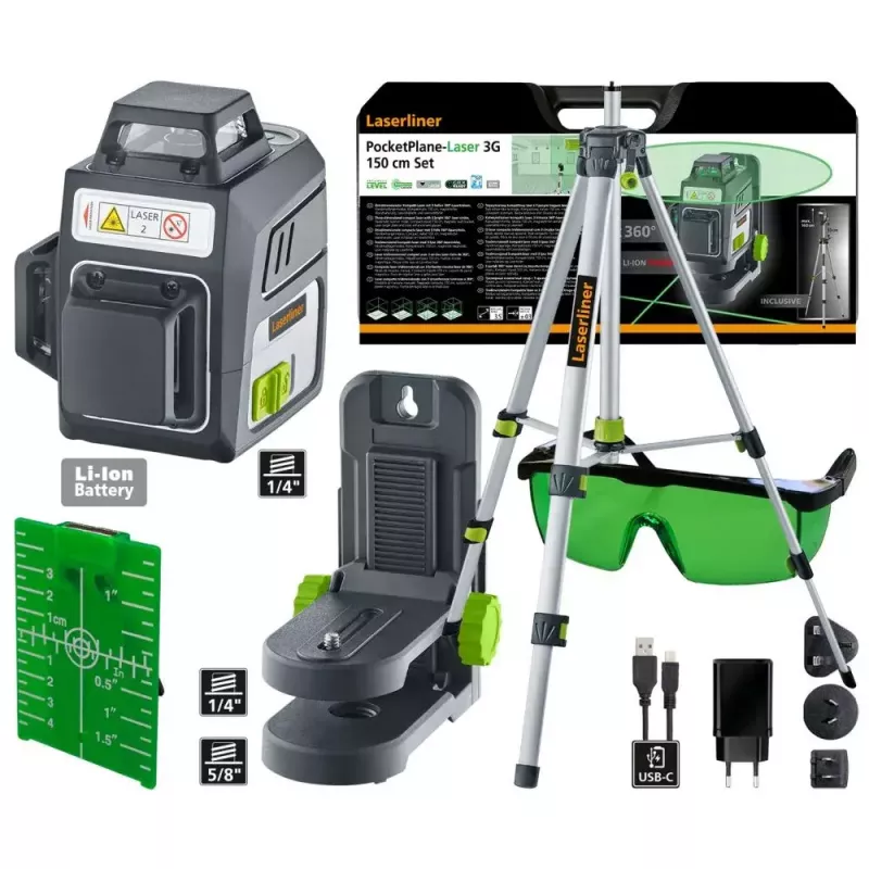 Līnijas lāzernivelieris Laserliner PocketPlane-Laser 3G Precizitāte 0.3 mm/m