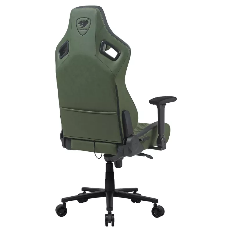 Universāls spēļu krēsls Cougar DEFENSOR S ARMY zaļa F — polsterēts sēdeklis, maks. slodze 150 kg, P 760 × D 690 mm, A 129,5–137 cm