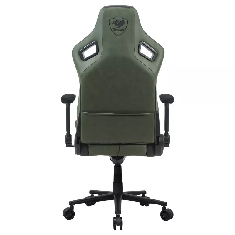 Universāls spēļu krēsls Cougar DEFENSOR S ARMY zaļa F — polsterēts sēdeklis, maks. slodze 150 kg, P 760 × D 690 mm, A 129,5–137 cm