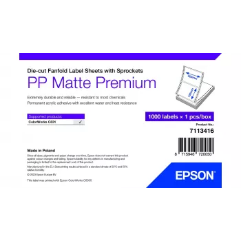 Pašlīmējošā printera etiķete Epson 7113416 Balts 20.3x15.2 cm 1000 gab.