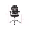 Ergonomisks biroja krēsls EQUIP 651053 ar galvas balstu un roku balstiem, sieta atzveltni, polsterētu sēdekli, regulējamu augstumu 117–135 cm, platumu 660 mm, melns