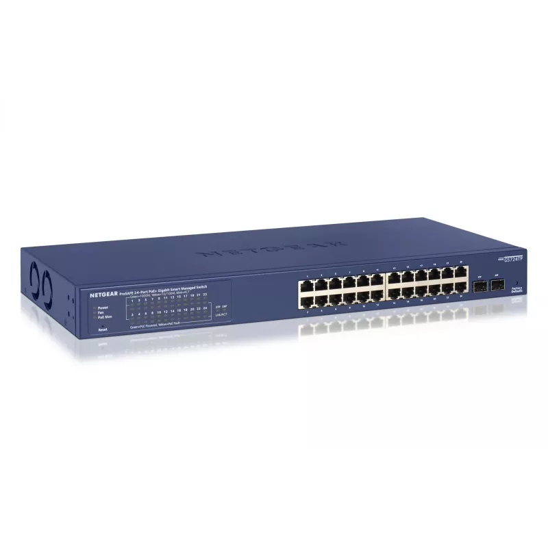 NETGEAR GS724TP Pārvaldīts L2/L3/L4 Gigabit Ethernet (10/100/1000) Power over Ethernet (PoE) 1U Melns, Pelēks