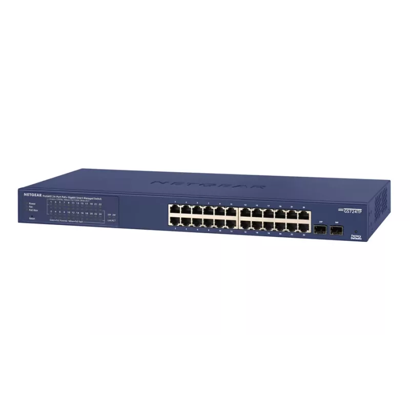 NETGEAR GS724TP Pārvaldīts L2/L3/L4 Gigabit Ethernet (10/100/1000) Power over Ethernet (PoE) 1U Melns, Pelēks