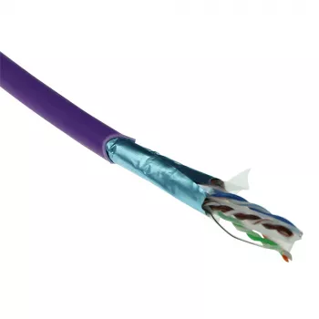 ACT Cat 6A F/UTP cietais instalācijas kabelis, LSZH, CPR eiropas klase ECA, 24AWG, violets 500 metri