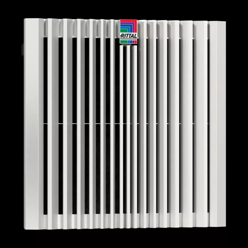 Plaukta piederums Rittal 3244.810 — iebūvēts ventilators, 1 ventilators, gaisa plūsma 770 m³/h, plastmasas korpuss, pelēks
