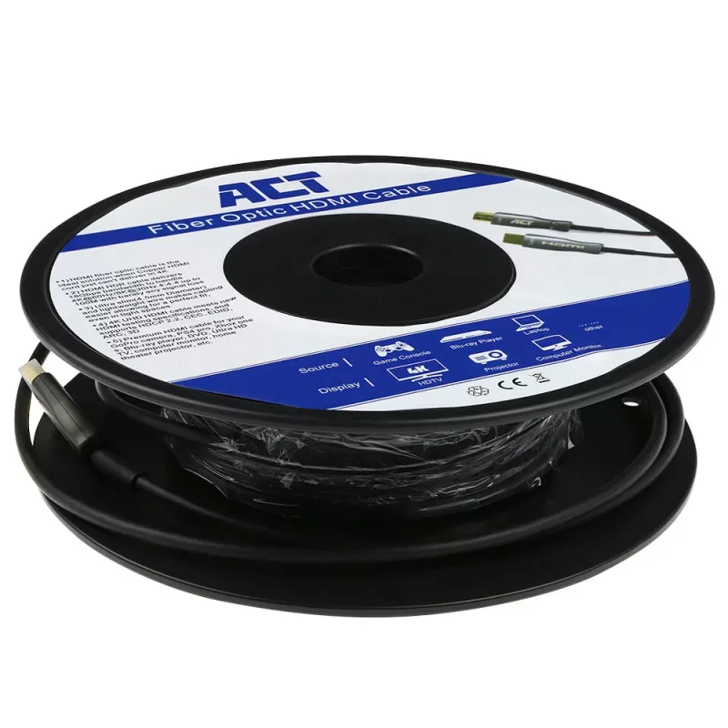 ACT 50 metri HDMI Premium 4K Active Optical kabelis v2.0 HDMI-A vīriešu - HDMI-A vīriešu