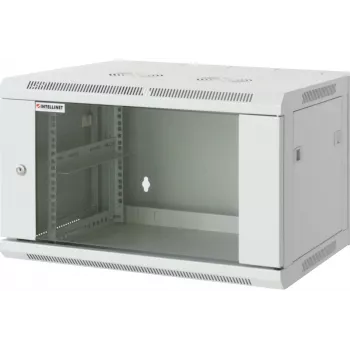 Intellinet 19 collu tīkla skapis - stiprinājums pie sienas (standarta), 20U, 600 mm dziļš, pelēks, salikts, maks. 60 kg, piemērots lietošanai arī uz galda vai grīdas, izmantojamais dziļums 500 mm, metāla un stikla durvis, aizmugurējais panelis, noņemami sāni, detaļas stiprināšanai pie sienas nav iekļautas