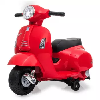 Elektriskais braucamrīks Jamara Vespa Mini skrejritenis — darbināms ar baterijām, 4 riteņi, vecumam no 1,6 gadiem, gaismas, krāsas: melna/sarkana