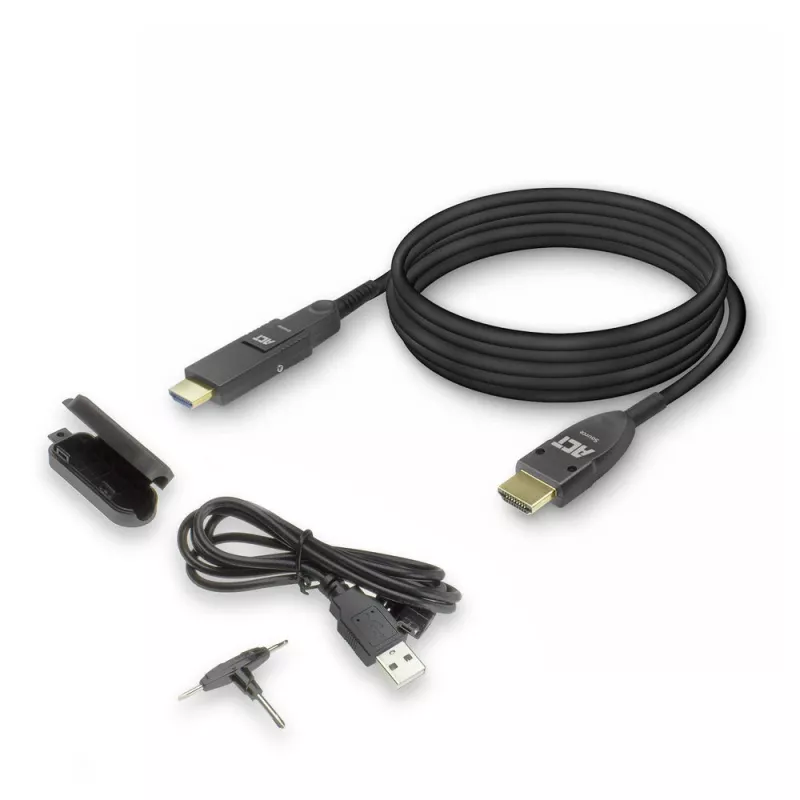 ACT 50 metru HDMI High Speed 4K aktīvais optiskais kabelis ar noņemamu savienotāju v2.0 HDMI-A vīriešu – HDMI-A vīriešu