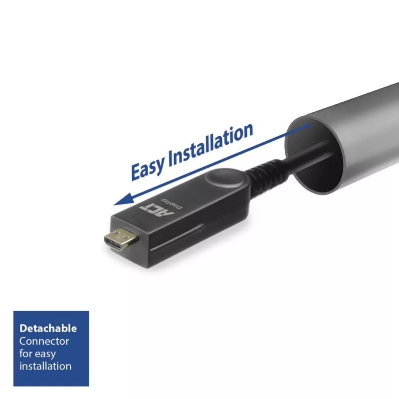 ACT DisplayPort 1.4 Active Optical kabelis 8K 30 metri ar noņemamu savienotāju