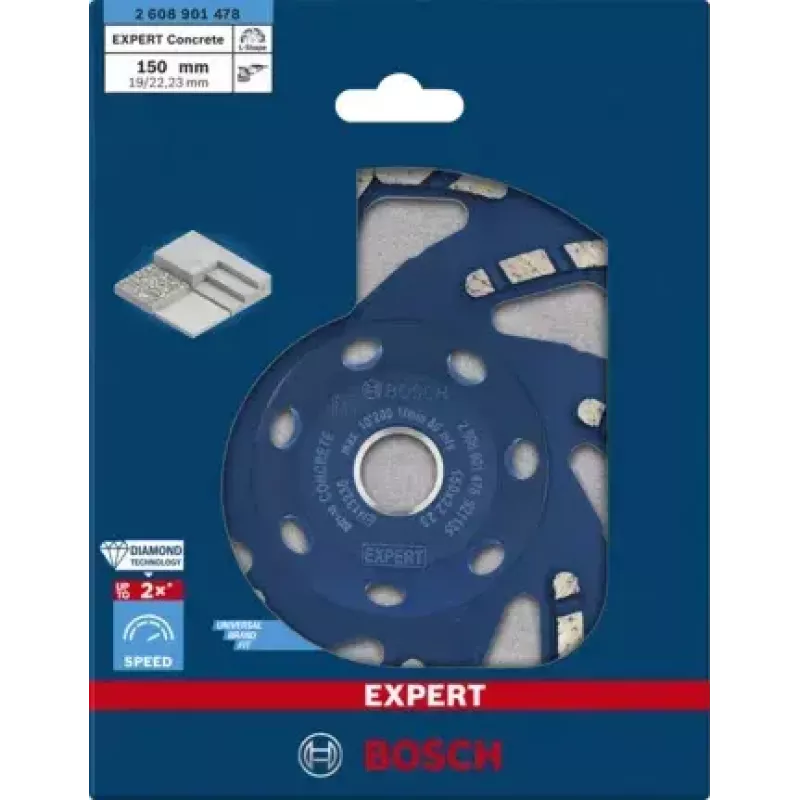 Slīpēšanas disks Bosch 2 608 901 478 ar plakanu centru betonam