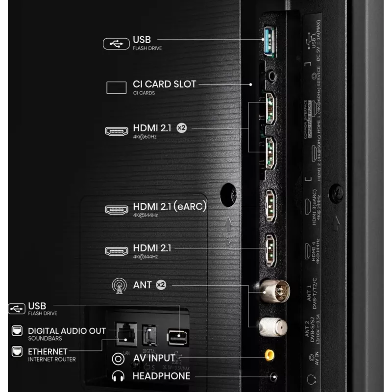 Hisense 100E77NQ PRO 2.54 m (100 collu) 4K Ultra HD viedtelevizors Wi-Fi melns 500 cd/m²