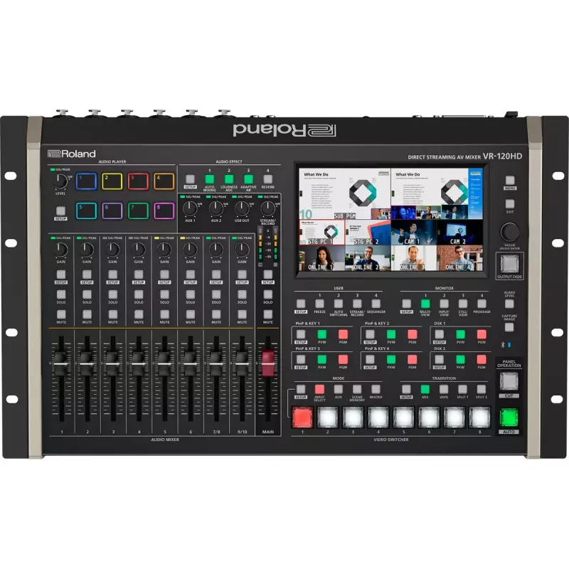 Audio mikseris Roland VR-120HD 42 kanāli 24 biti 48 kHz Melns