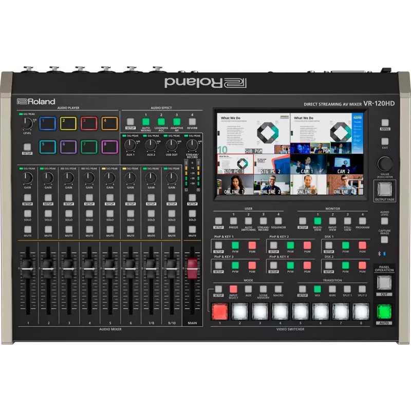 Audio mikseris Roland VR-120HD 42 kanāli 24 biti 48 kHz Melns
