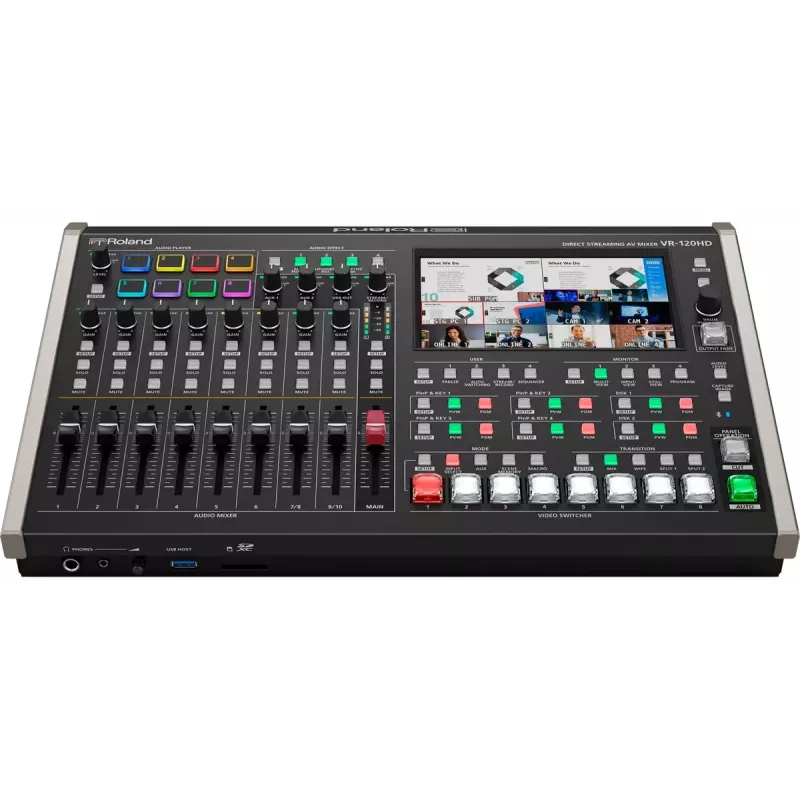 Audio mikseris Roland VR-120HD 42 kanāli 24 biti 48 kHz Melns