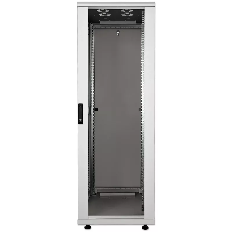 Intellinet 19 collu tīkla skapis - Brīvi stāvošs, 32U, 800x800mm (platums x dziļums), Pelēks, Plakani iepakots, Maks. 1500kg, Daudzpunktu durvju slēdzene, Viena slēdzene katram sānu panelim, Izmantojamais dziļums no 123 līdz 573mm, IP20 novērtējums, Plaukts, Tērauds