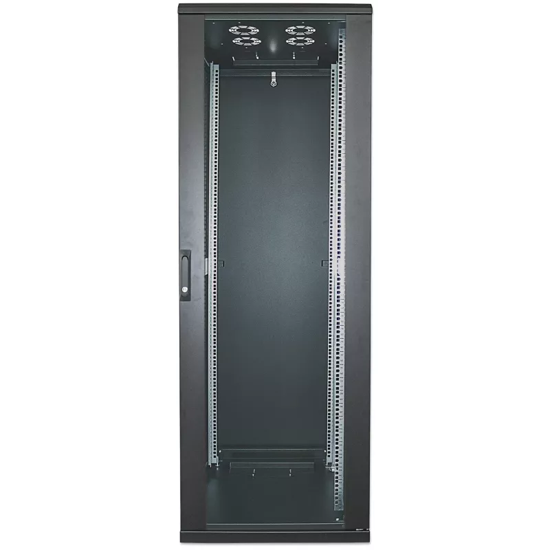 Intellinet 19 collu tīkla skapis – brīvstāvošs, 32U, 600x600 mm (platums x dziļums), melns, plakanā iepakojumā, maks. 1500 kg, daudzpunktu durvju slēdzene, viena slēdzene katram sānu panelim, izmantojamais dziļums 123 līdz 373 mm, IP20 vērtējums, plaukts, tērauds