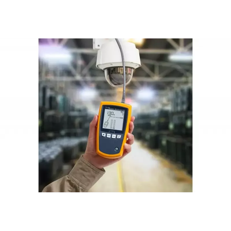 PoE testeris Fluke MicroScanner PoE melns zils dzeltens RJ-45 RJ-11