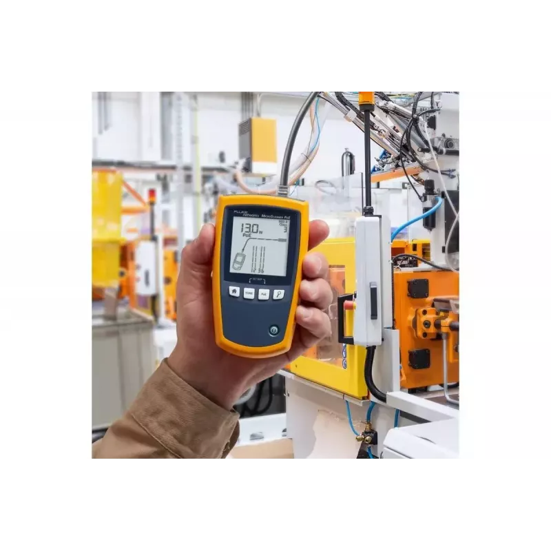 PoE testeris Fluke MicroScanner PoE melns zils dzeltens RJ-45 RJ-11