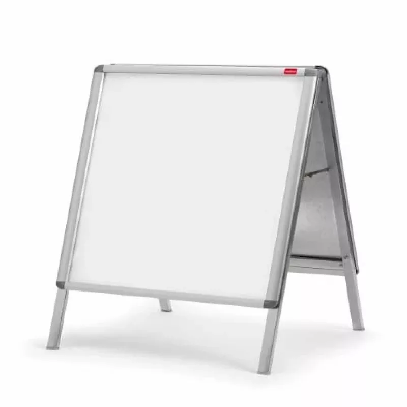 Nobo Essence A1 A-rāmja ietves zīme, Pārnēsājams ziņojumu dēlis, Sudraba krāsa, Alumīnijs, PVC, Tērauds, A1, 605 mm, 1095 mm