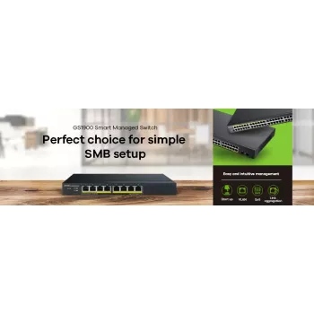Zyxel GS1900-8HP pārvaldāms L2 Gigabit Ethernet (10/100/1000) Power over Ethernet (PoE) Melns
