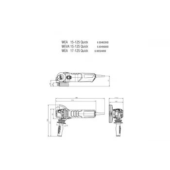 Leņķa slīpmašīna Metabo WE 19-125 Q 1900W 11000 RPM 12.5cm