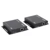 Manhattan 1080p HDMI KVM over IP paplašinātāja komplekts, pagarina 1080p@60Hz signālu līdz 120 m ar vienu Cat6 Ethernet kabeli vai IP tīklu, raidītājs un uztvērējs, USB-A pieslēgvietas datoram/pelei/tastatūrai, melns, trīs gadu garantija