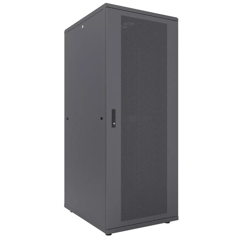 Intellinet 19 collu serveru skapis – brīvi stāvošs, 47U, 800x1000 mm (platums x dziļums), melns, plakanā iepakojumā, maks. 1500 kg, daudzpunktu durvju slēdzene, viena slēdzene katram sānu panelim, izmantojamais dziļums 123 līdz 773 mm, IP20 aizsardzības klase, plaukts, tērauds