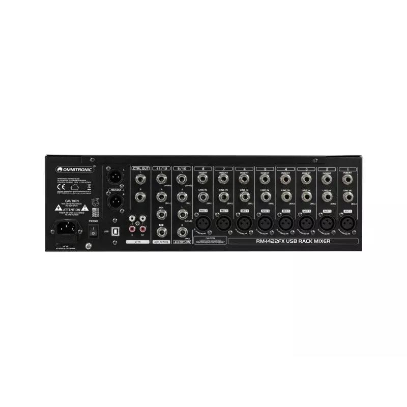Mikseris Omnitronic RM-1422FX 12 kanāli 20 - 20000 Hz Melns