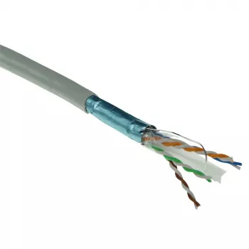 ACT Cat 6 F/UTP cietā instalācijas kabelis, PVC, CPR eiroklase ECA, 24 AWG, pelēks 305 metri