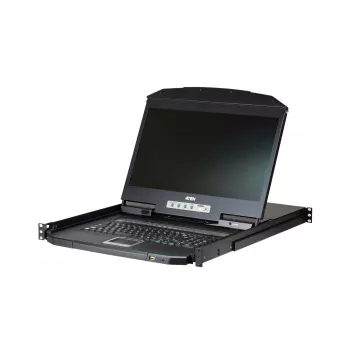 ATEN 16P īsa dziļuma vienas sliedes LCD KVM slēdzis, 47 cm (18,5 collas), 1366 x 768 pikseļi, TFT-LCD, 250 cd/m², 1000:1, 170°